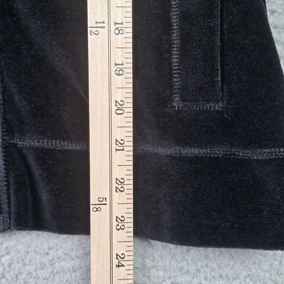 Talbots Petites Black Velvet Zip Jacket PM Stretch Machine Wash Classic Fit Soft - Picture 11 of 16